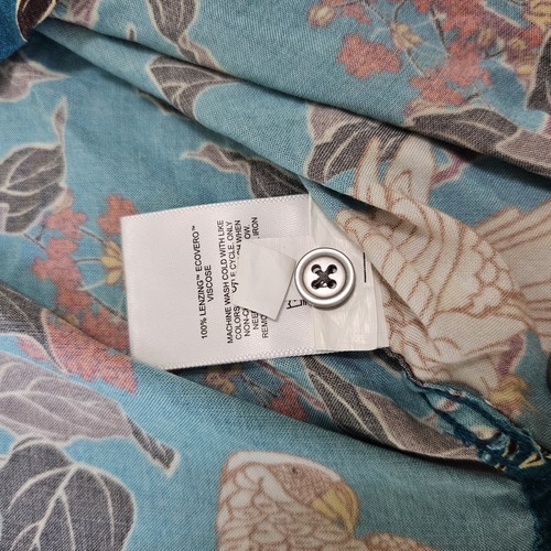 Express Mens Size XL Button Down Short Sleeve Shirt Graphic Print Bird & Floral - Picture 7 of 14