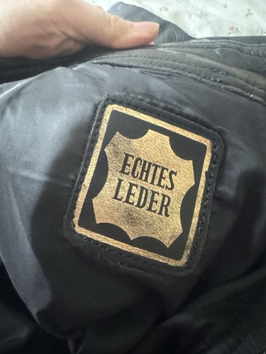 Echtes Leder Pants Vintage Genuine Leather Lace Up Sides Black Motorcycle Biker - Picture 4 of 9
