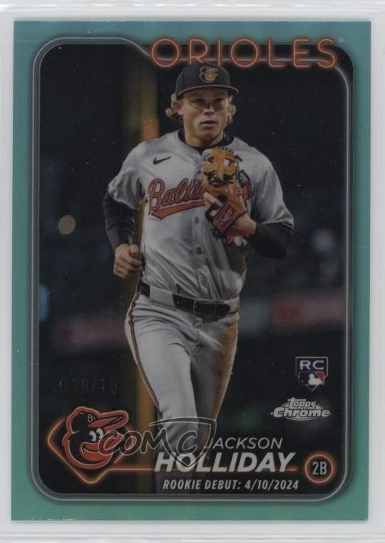 2024 Topps Chrome Update Debut Aqua Refractor /199 Jackson Holliday Rookie RC