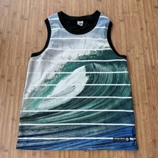 Hawaiian Island Creations HIC Jersey Tank Mens XL Surf Pipeline Shirt Mesh FLAWS