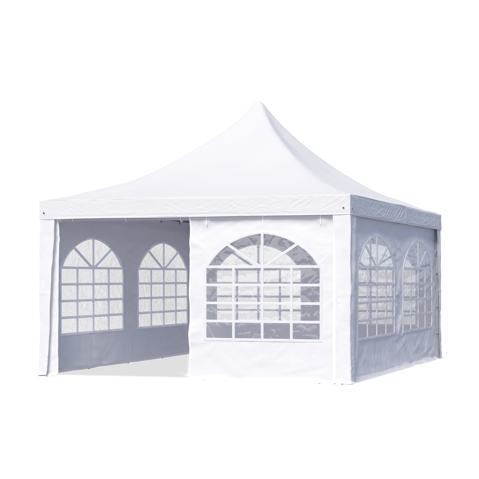 TOOLPORT Pagoda Tent Pavilion 4x4 m with Windows Durable 700 g/m² White PVC Tarp