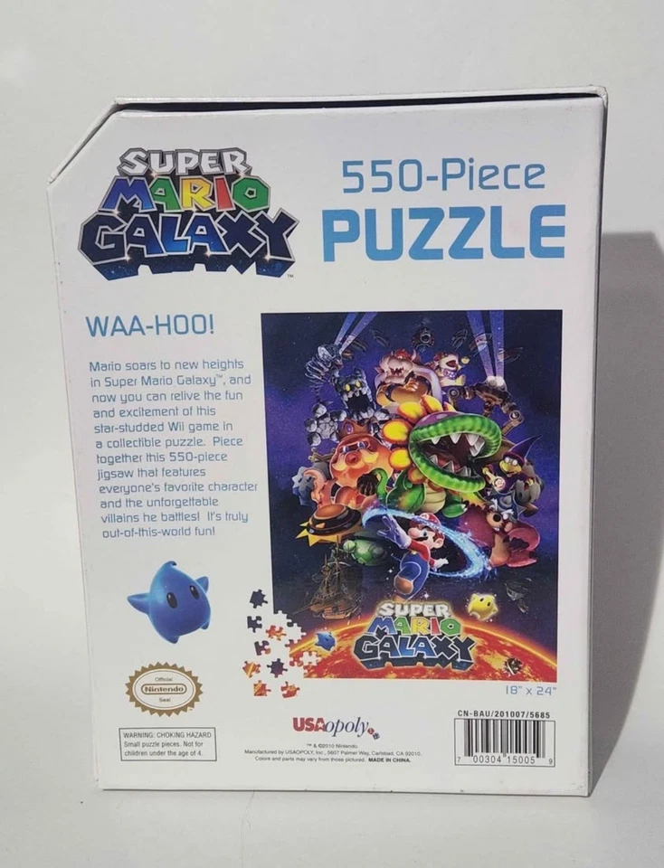 Super Mario Bros Galaxy Nintendo NES Collector’s Puzzle 550 piezas 18" x 24 Foto 2 de 4
