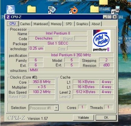 cpu processore slot1 PII a 350 MHz, fsb 100 MHz SL2U4 (Deschutes) - Immagine 4 di 4