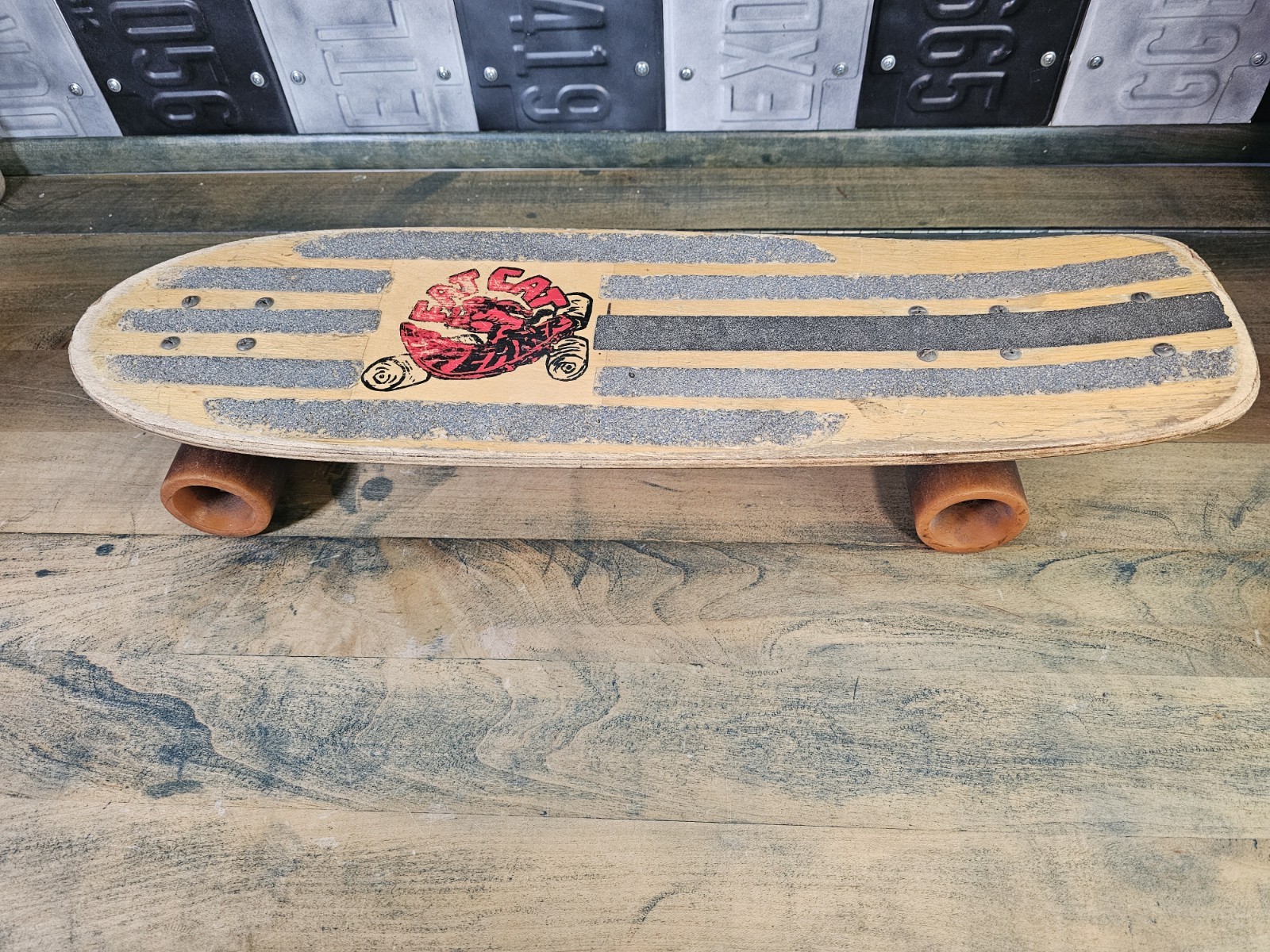 Vintage Fat Cat Streaker W/ X-Caliber Trucks  7in X 24in Skateboard  - LOOK