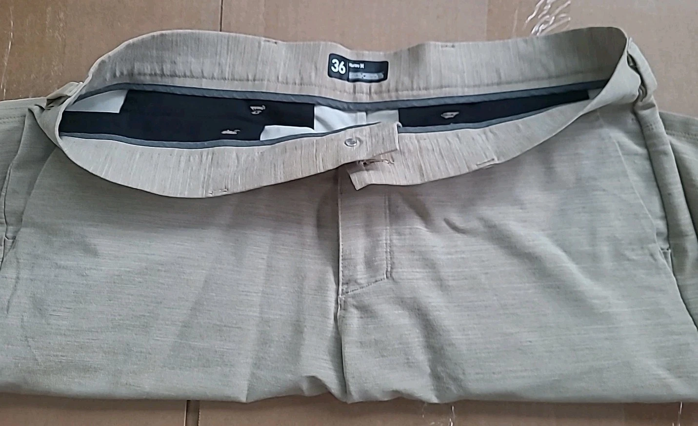 Hurley Phantom Hybrid Walkshorts Men's Size 36 Heathered Tan Beige Quick Dry...