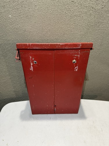 Vintage Red Metal Post Wall Letter Mailbox Lockable Crown, Horn. Made In Sweden - Picture 9 of 19