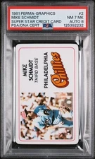 1981 Perma-Graphics Mike Schmidt PSA/DNA NM 7 MK AUTO 8  Phillies HOF MVP