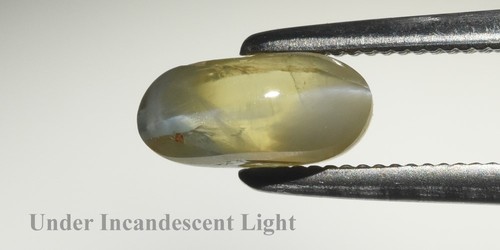 π 1.32ct Oval Natural Light Blue Green Cat's Eye Chrysoberyl - Sri Lanka Gem - Picture 3 of 6