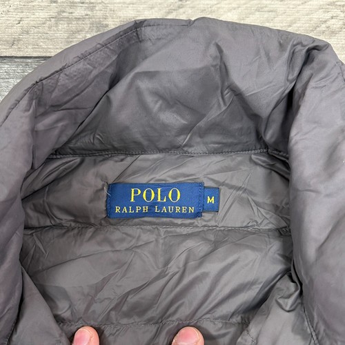 Polo Ralph Lauren Puffer Gilet Jacket Down Lightweight Winter Grey Mens Medium - Picture 5 of 7