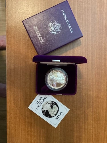 1986 Proof silver American eagle with box/coa 1 troy ounce .999 silver