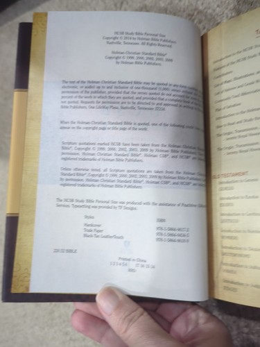 HCSB Study Bible Brown Hardback Greek Hebrew Word Study Personal Size w/ Slipcov - Foto 4 di 8