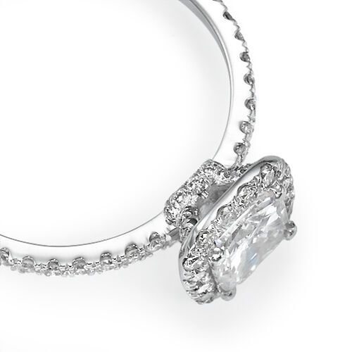 1,50 ct echter Diamant-Verlobungsring im Kissenschliff 14 K Weißgold H/VS2 - Bild 1 von 3