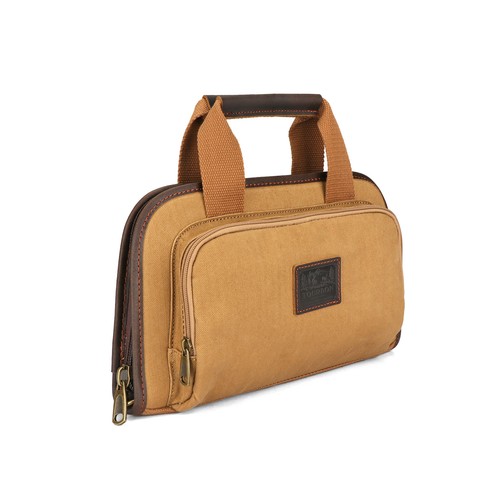 Tourbon Canvas Pistolentragetasche Kurzwaffenaufbewahrung Handtasche gepolsterte Magazintasche - Bild 16 von 24