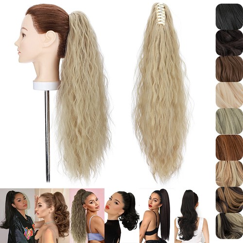 Real Thick Ponytail Claw Clip in Hair Extension Pony Tail Hairpiece As Human US - Picture 66 of 89
