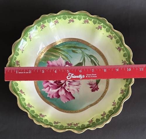 Antique Wheelock Vienna Austria Hand Painted Porcelain 10.5” Bowl M.Z. Austria - Picture 9 of 11
