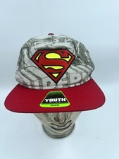 DC Comics Superman Cap Grey Red Brim Hat Youth One Size
