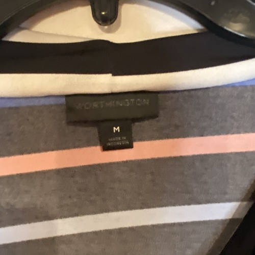Worthington Sleeveless Cowlneck Top Size Medium Multi Piper Stripe - Picture 2 of 18