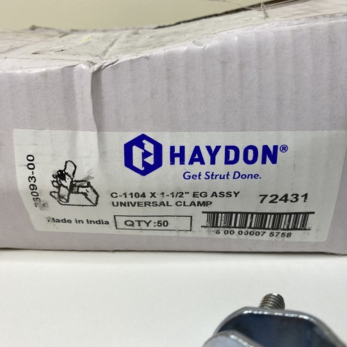 (BOX 50) HAYDON 72431 C-1104 X 1-1/2 inch EG ASSY Universal Clamp H-Strut NEW - Picture 2 of 3
