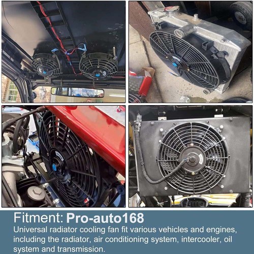 Ventilador de refrigeración de radiador de alta resistencia de 16" ​Kit de termostato eléctrico para automóvil reversible 12V - Imagen 8 de 15