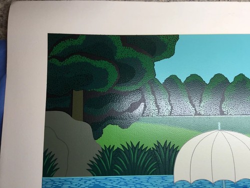 OKU “BOATING" Pencil Signed SERIGRAPH MINT CONDITION Shigeo Okumura RARE - Picture 2 of 8