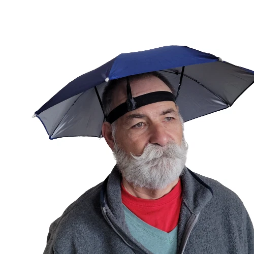 Umbrella Hat Sun Rain Fishing Folding Multifunction Adjustable Outdoor Headgear - Image 3 of 4