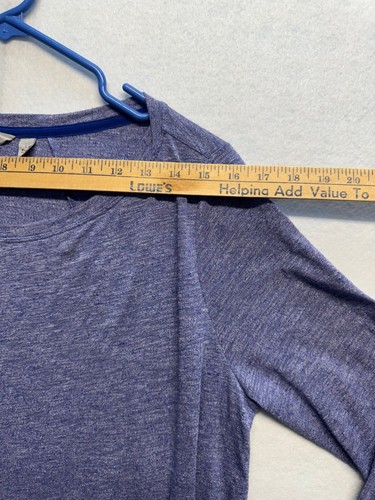 Athleta Womens Long-Sleeve Heathered Purple Top Size L Soft Stretch - Picture 4 of 6