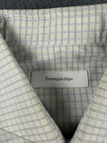 Ermenegildo Zegna Hemd Herren XL kariert Nadelstreifen Button Down Kleid Italy 2 Stück - Bild 6 von 24