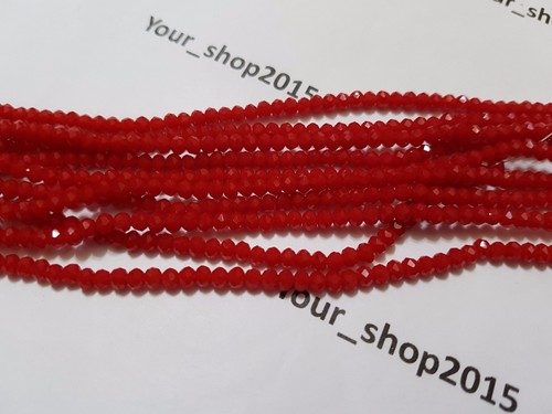 80 Faceted 3mm Rondelle Opaque Crystal Glass Loose Beads Jewellery making - Picture 31 of 59