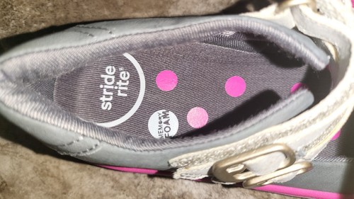 Stride Rite Girl's SR Victoria Casual Shoe Dark Grey & Pink Size 13M sneakers - Picture 6 of 9