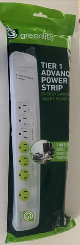 Greenlite Tier 1 Advanced Current Sensing 7 Outlet Power Strip Ideal For PC & TV - Picture 1 of 2