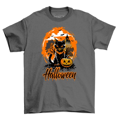 Halloween_259 Cat-o-Lantern T-Shirt - Meowtastic and Spooktacular! Funny Unisex - Picture 2 of 46