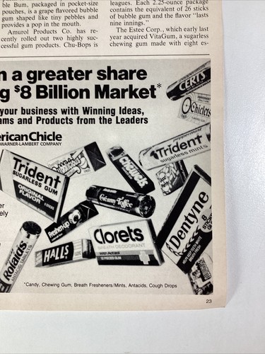 Chiclets Candy Print Ad Original Vintage 1981 Rare VHTF Dale Burklund Peoria IL - Picture 3 of 5