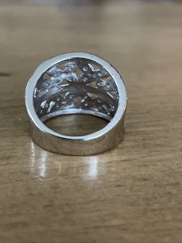 Sterling Silver Flower Butterfly Sparkly Braided Domed Ring Sz 7.5 - Picture 3 of 7