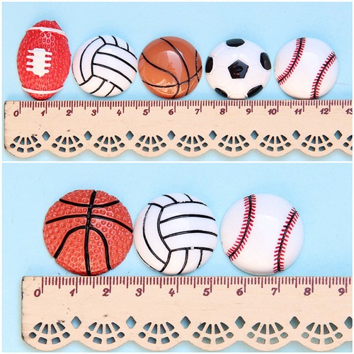 10pcs Sport Ball Slime Beads Flatback Resin Charms for Scrapbooking Craft DIY - Picture 3 of 12
