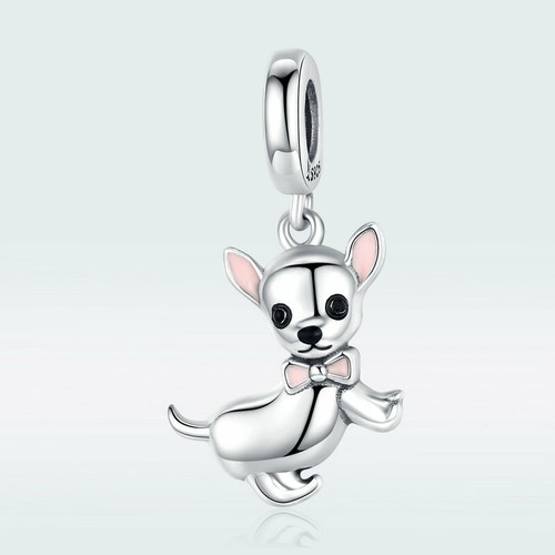 Authentic 925 Sterling Silver Naughty chihuahua Charm Jewelry For Fashion Women - Picture 5 of 5