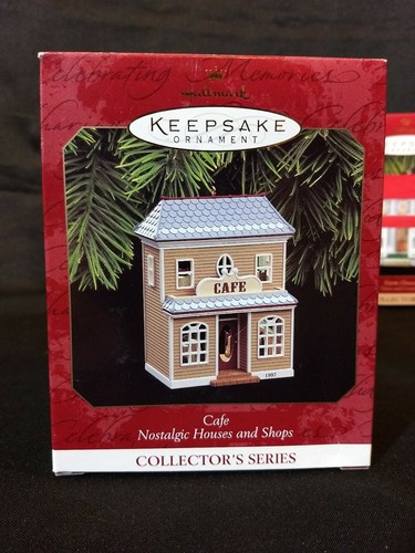 Christmas Hallmark Keepsake Ornaments Cafe Lighthouse Greetings Farm House LOT 3 - Picture 2 of 8