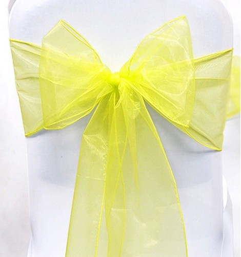 1 10 25 50 100 fasce in organza copri sedia fiocco fascia fiocco fiocchi festa di nozze Regno Unito - Foto 15 di 30