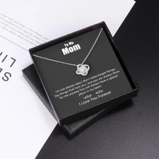 Necklace For Mom: To My Mom Presents Message Card Love Knot Necklace