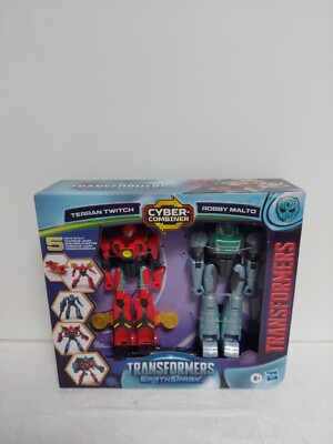 Transformers Toys EarthSpark Cyber-Combiner Terran Twitch and Robby Malto