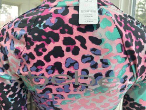 NWT Bebe Sport BBSP Tracksuit Set, Pink Leopard, Sz XS/S - Picture 2 of 6