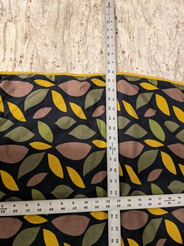 Two Pillow EURO Sham IKEA BEATA LEAF 24 X 24 Leaves Yellow Green Brown Black EUC - Picture 7 of 11