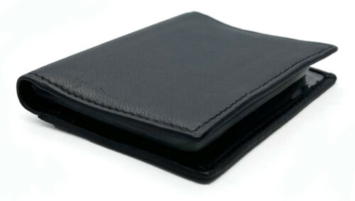 RFID Blocking Leather Business Card Holder Plastic Inserts Wallet - Picture 8 of 10