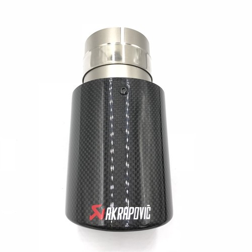 1 PCS Akrapovic Glossy Carbon Fiber Exhaust tip Pipe 3''/3.5''/4''/4.5'' Outlet - Picture 2 of 8