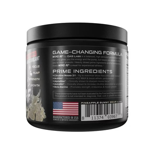 Bucked Up WOKE AF PreWorkout White Gummy Deer Energy Pump Focus 20 Ser Exp 11/26 - Picture 4 of 4
