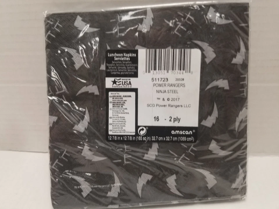 Servilletas de almuerzo Power Rangers Ninja Steel 2017 suministros de fiesta 16 quilates artículos de diseño Foto 2 de 2
