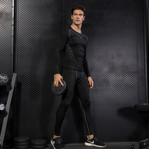Men Compression Pants Thermal Tight Base Under Layer Workout Leggings Gym Sports - Picture 6 of 29