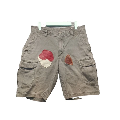 Columbia Omni Shade Leather Patch Sustainable REWORK Shorts Cargo Gray W30 L10 Opens in a new window or tab