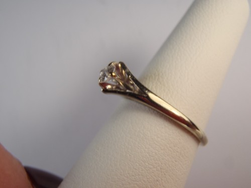 Massiver 14k Weißgold 0,17ct Tw runder Diamant Versprechen Solitär Ring Größe 5 3/4 - Bild 13 von 23