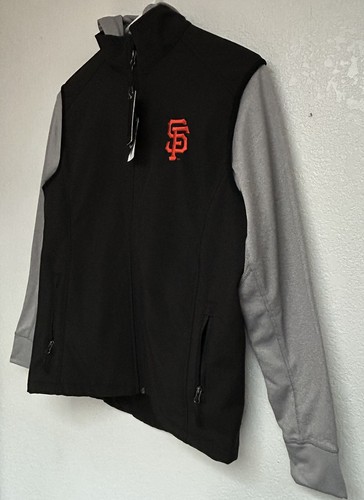 Chaqueta Dunbrooke negra/gris jaspeado con cremallera completa de los Gigantes de San Francisco para hombre talla mediana - Imagen 9 de 16