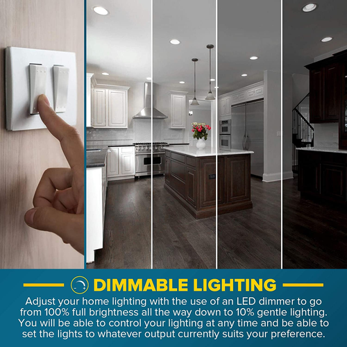 6 Pack BR40 LED Light Bulbs, 13W=85W, 3500K Natural White, 1400 Lumens, Dimmable - Picture 3 of 7